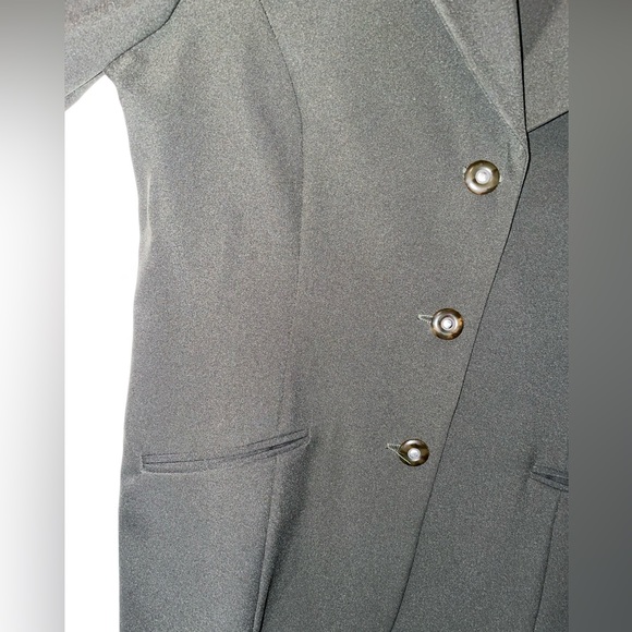 Misses 14 dark green jacket, lucite buttons, unlined, pockets - Picture 6 of 16